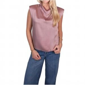 NEW FORTE FORTE envers satin crater-neck shirt in labbra